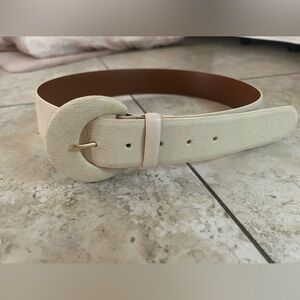 Ralph Lauren Beige leather Textured Belt